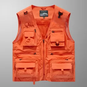 Ashore Shop New Spring Autumn Men Multi Pockets Quick Drying Sleeveless Vest Men Outdoor Sports Waistcoat Camping Fishing Jackets Male