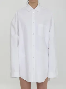 Balenciaga Drop Shoulder Cotton Outerwear Shirt