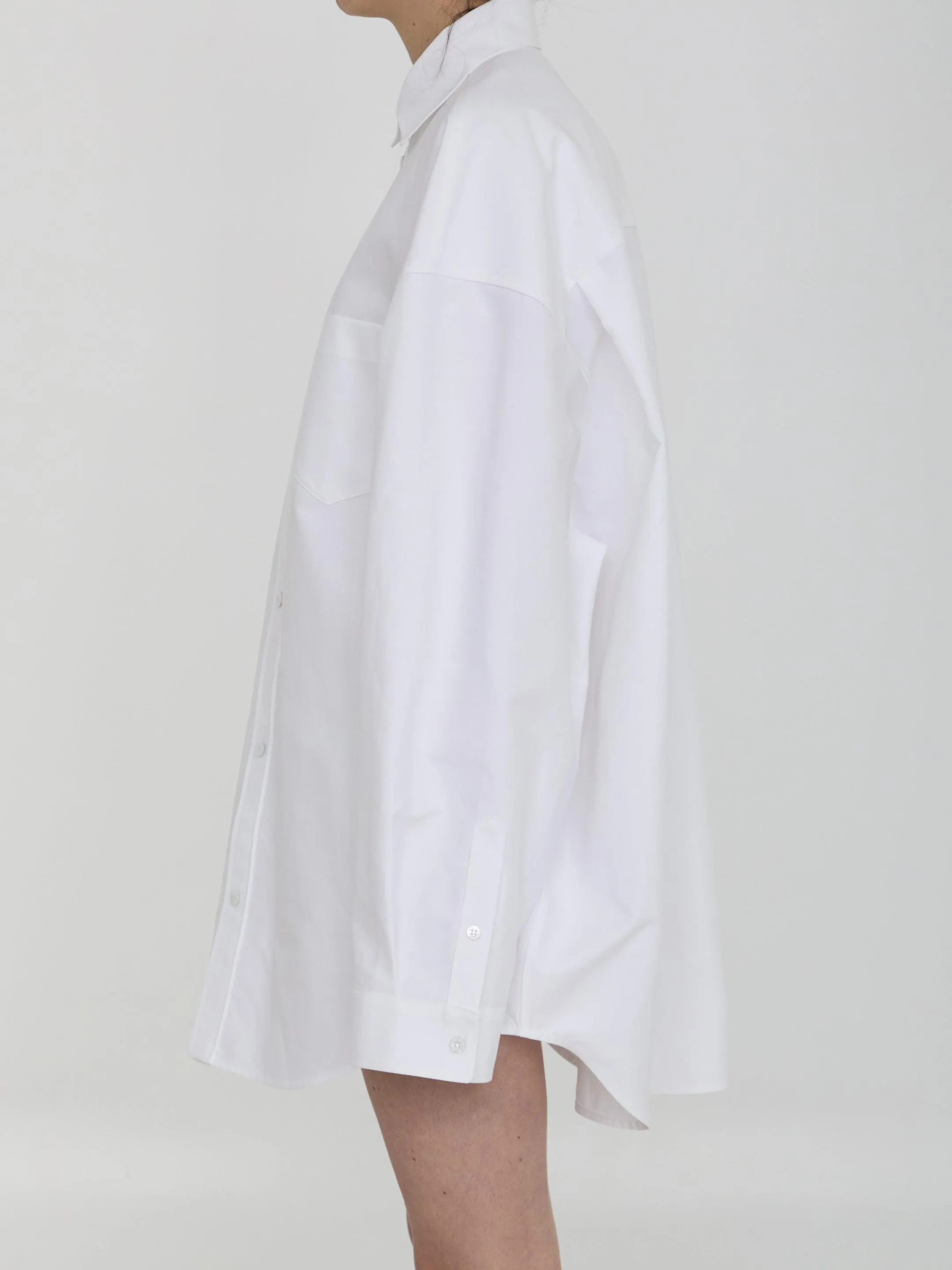 Balenciaga Drop Shoulder Cotton Outerwear Shirt