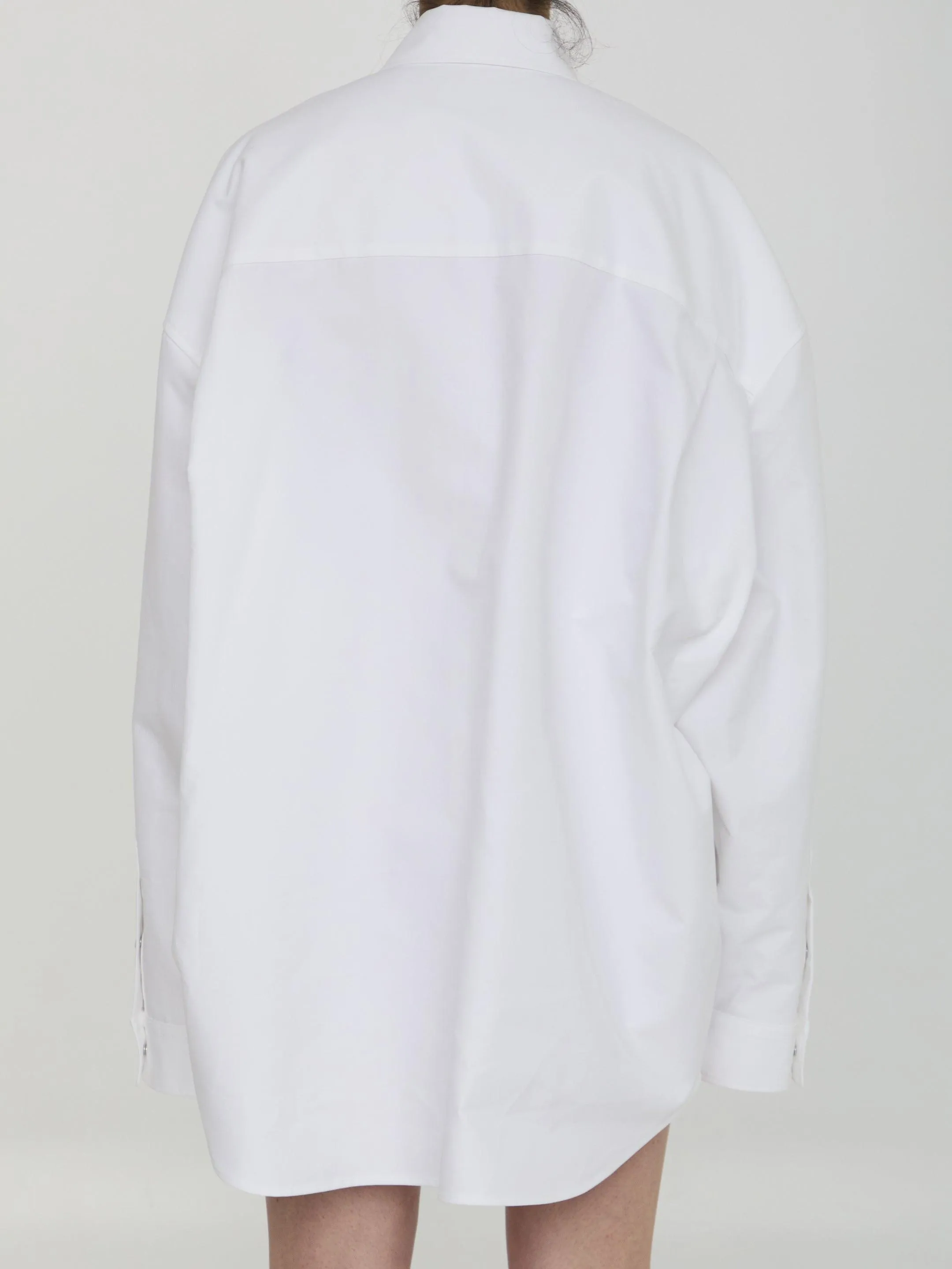 Balenciaga Drop Shoulder Cotton Outerwear Shirt