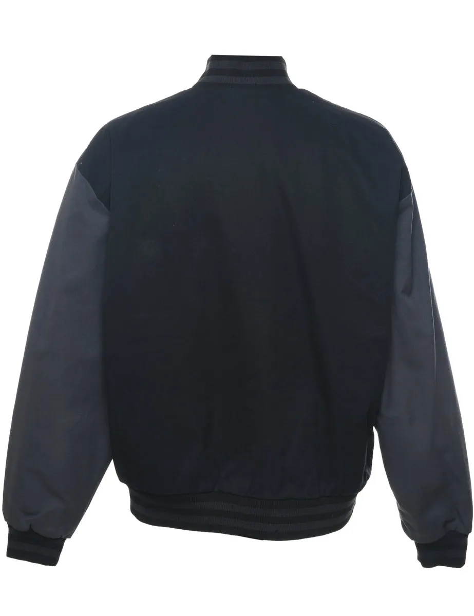 Black & Dark Grey Two-Tone Bomber Jacket - XL