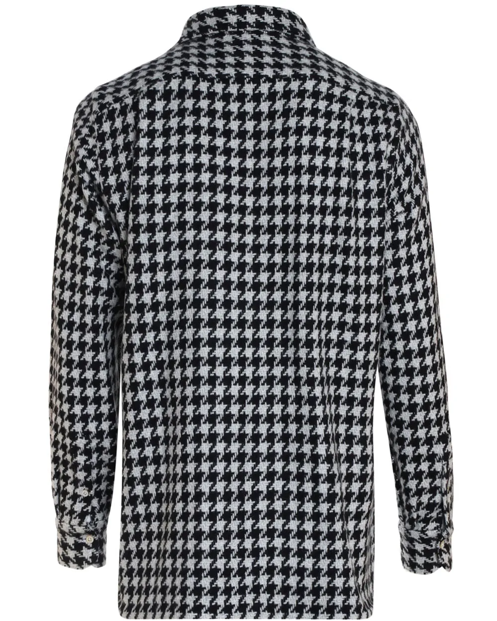 Black and Ivory Cashmere Exploded Houndstooth Overshirt