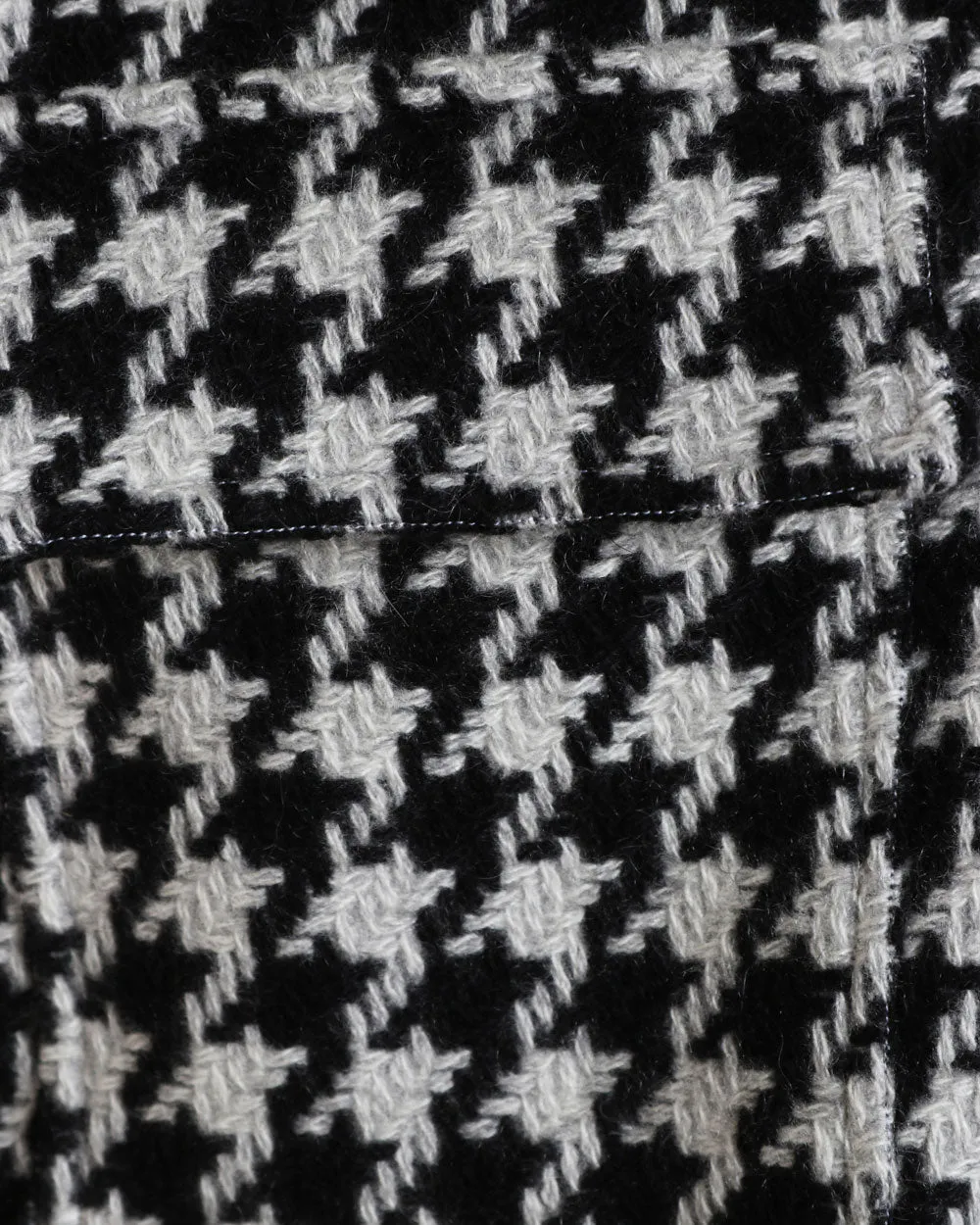 Black and Ivory Cashmere Exploded Houndstooth Overshirt