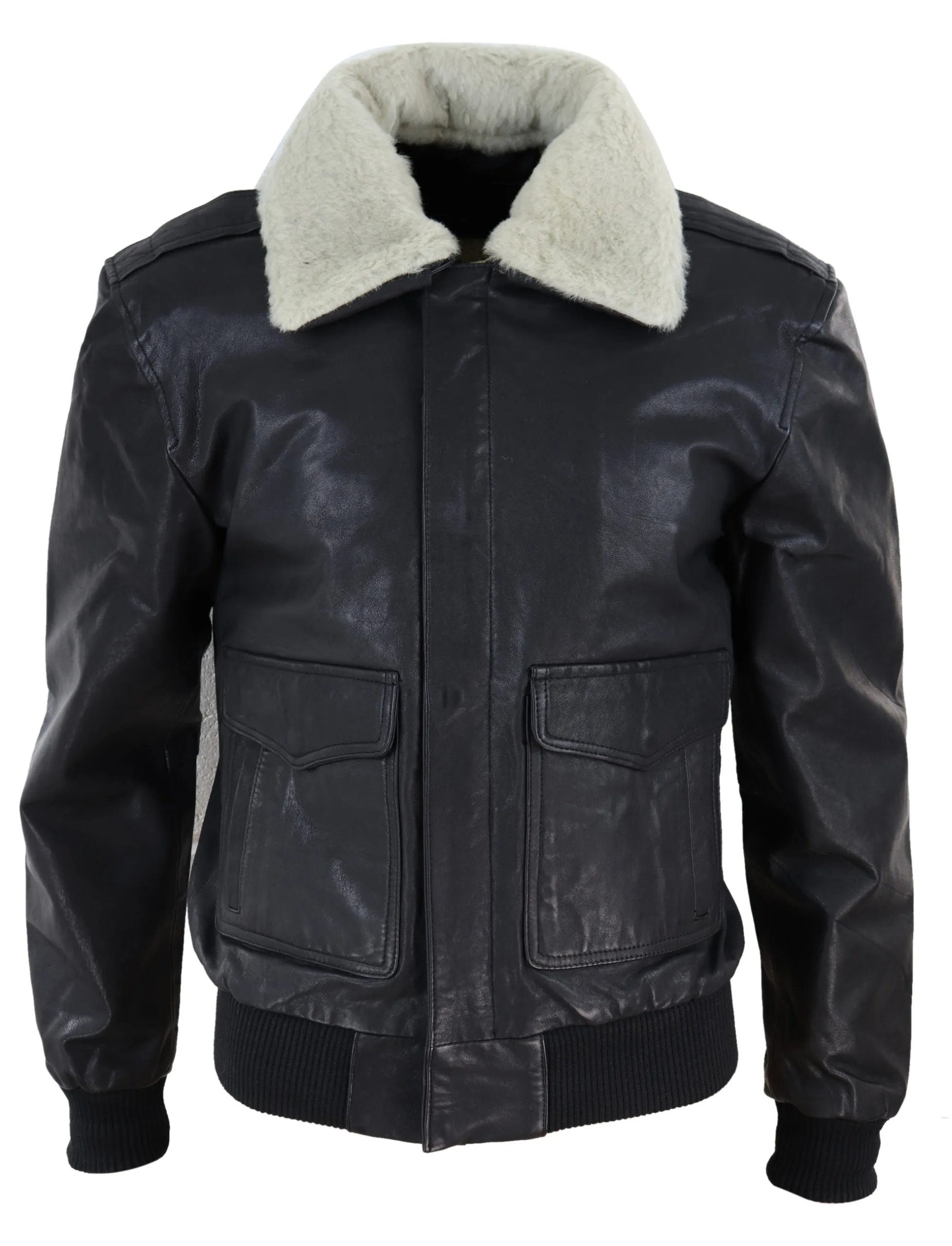 Black Bomber leather jacket