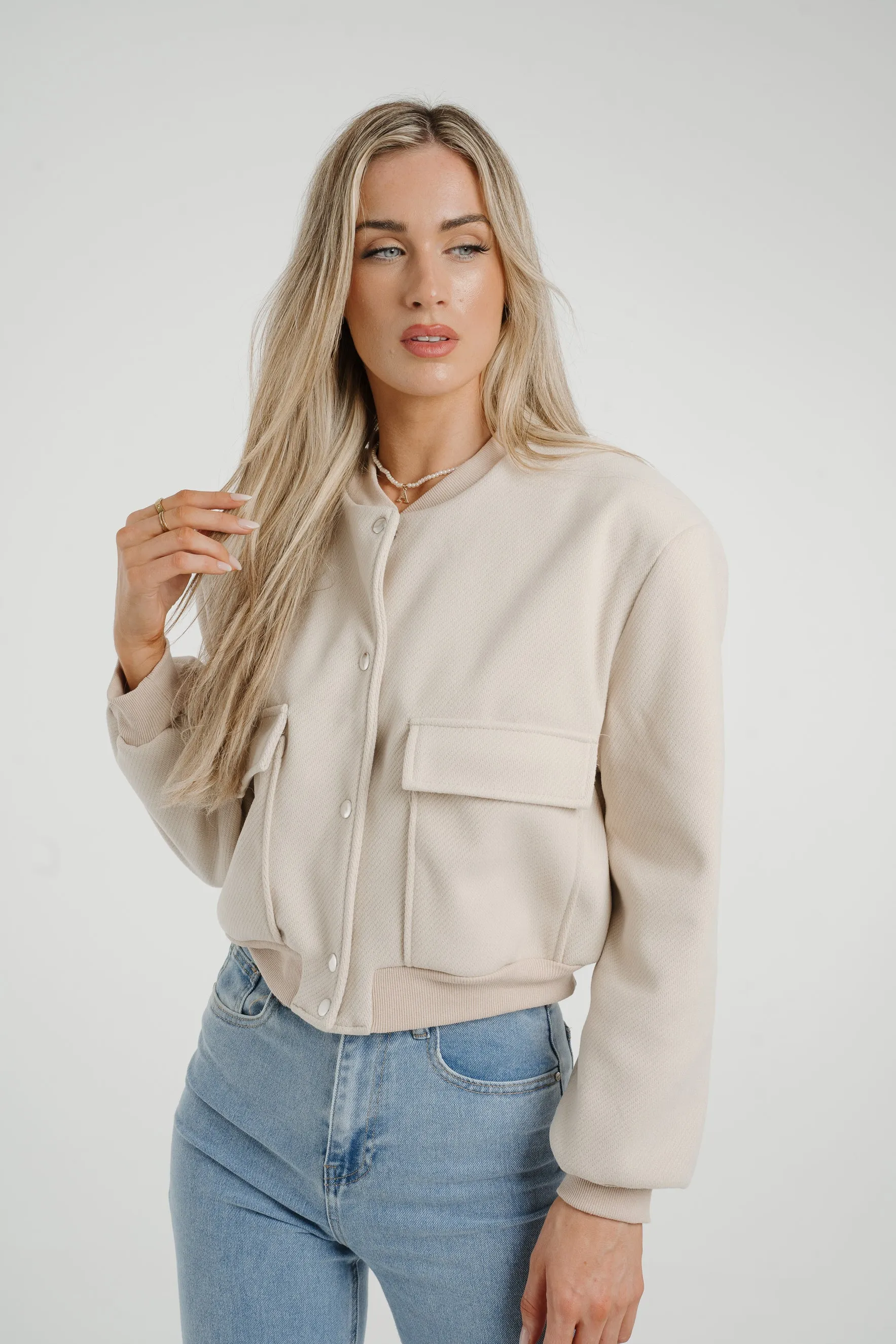 Caitlyn Bomber Jacket In Neutral