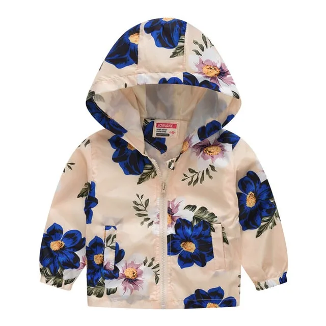 Cartoon Printed Hooded Jackets For Boys&Girls