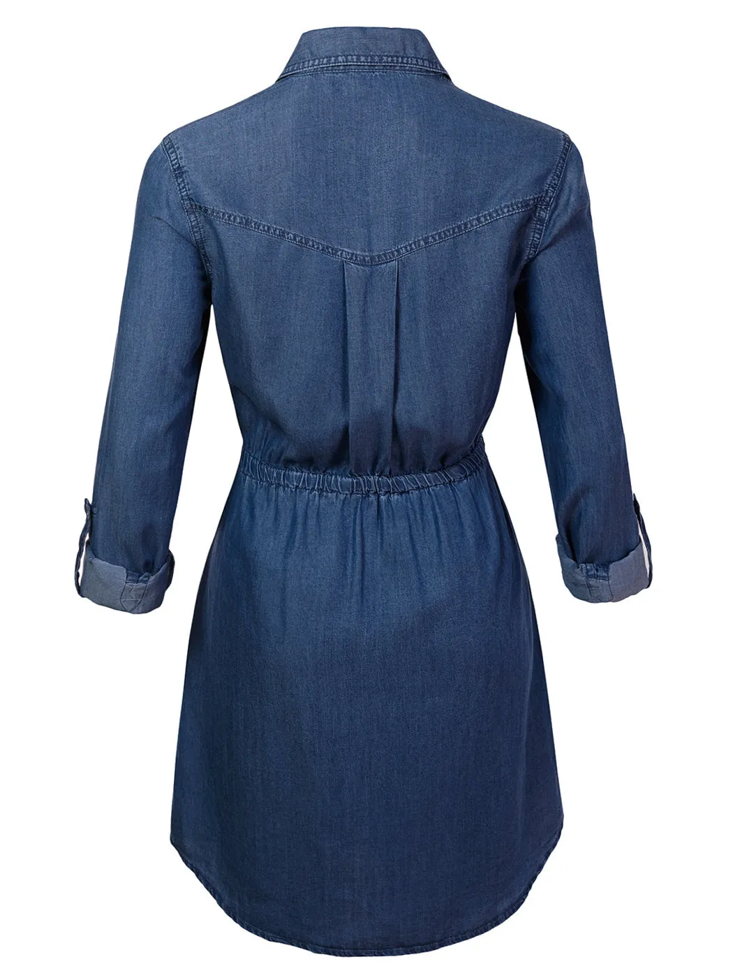 Denim Long-Sleeve Jean Shirt Dress