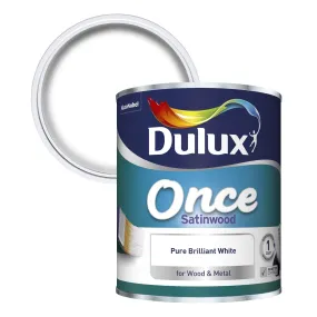 Dulux Once Gloss Paint For Wood And Metal - Pure Brilliant White 750ml