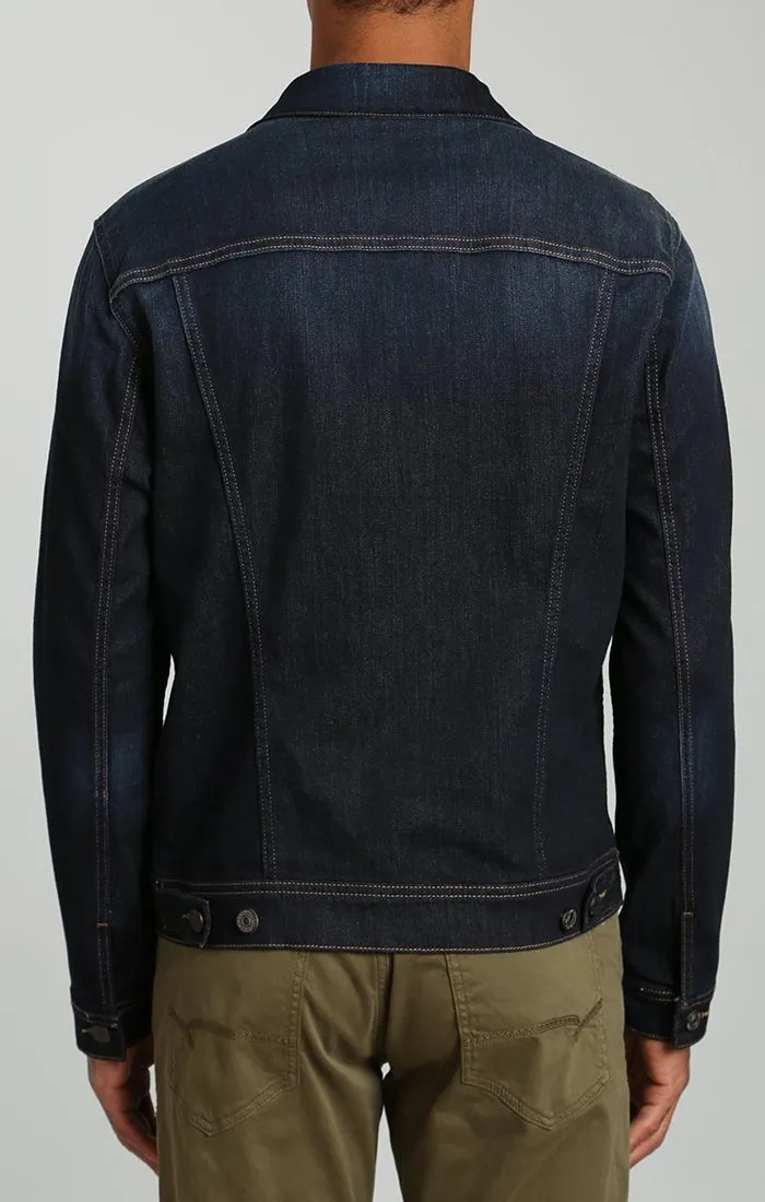 FRANK JACKET IN RINSE BRUSHED WILLIAMSBURG