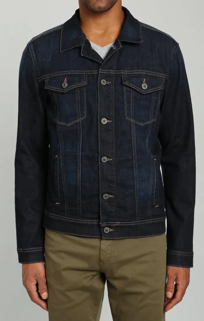 FRANK JACKET IN RINSE BRUSHED WILLIAMSBURG