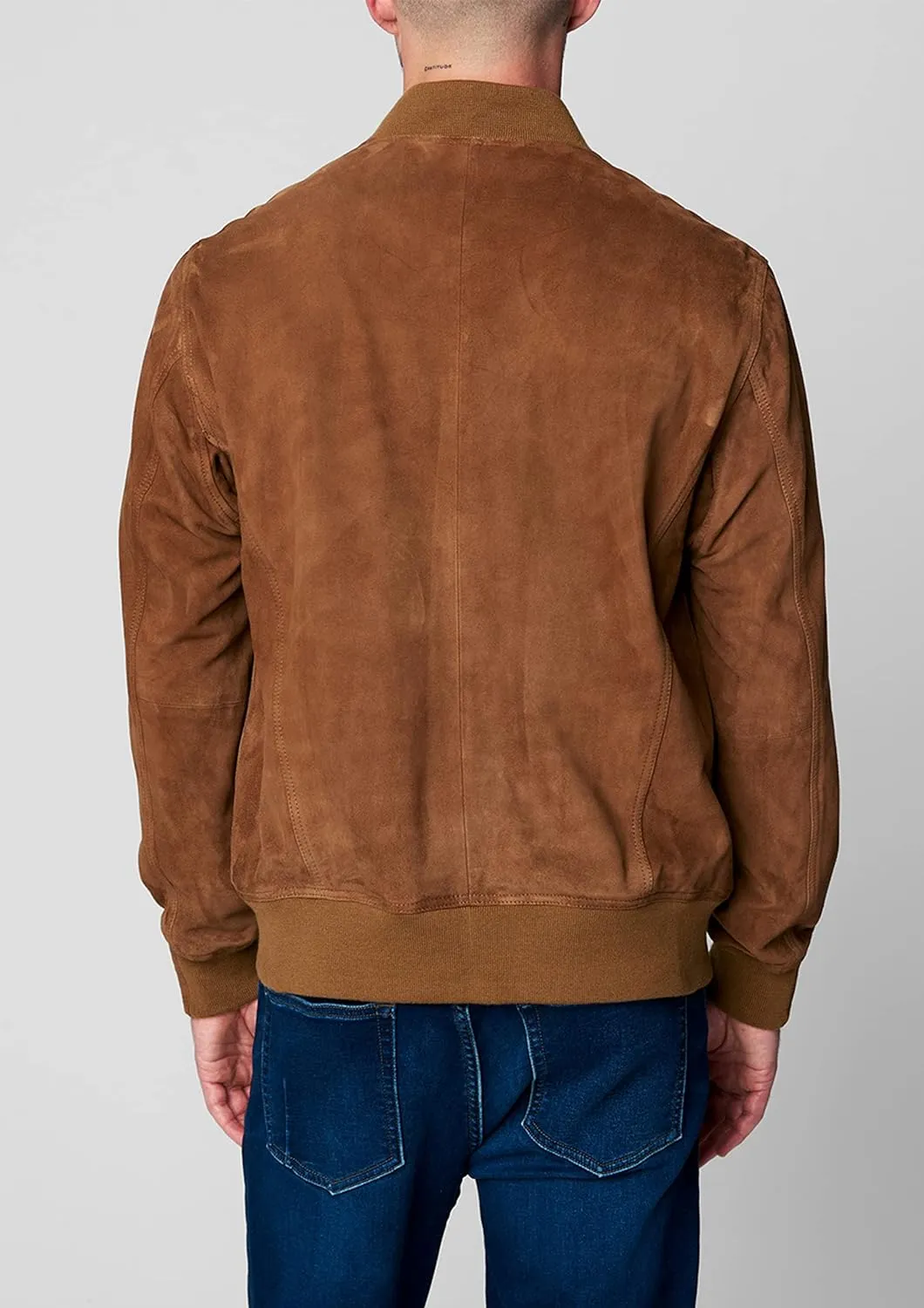 Havara Brown Suede Bomber Leather Jacket