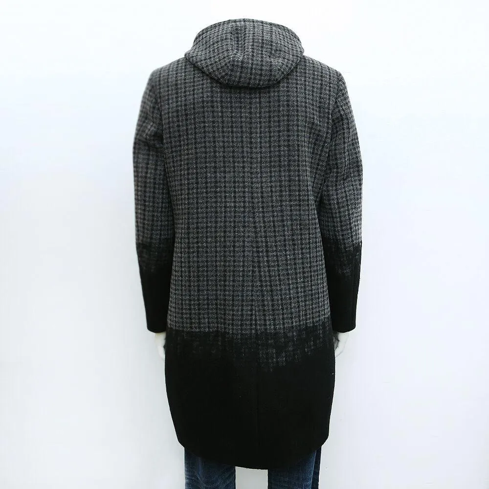 Heavy Wool Cashmere Blend Check Overcoat Jacket