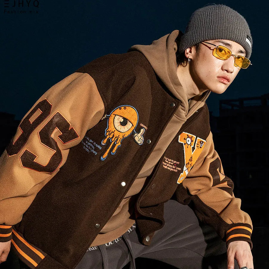 Jinquedai  hiphop jacket men and women autumn and winter coat casual handsome fashion loose versatile high-quality oversized jacket