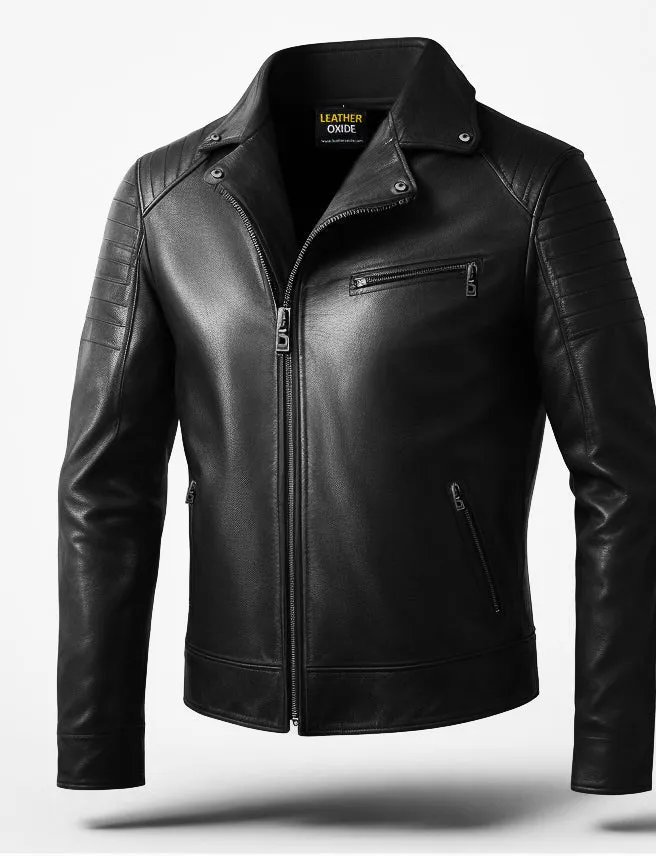 LeatherOxide Men Black Leather Jacket