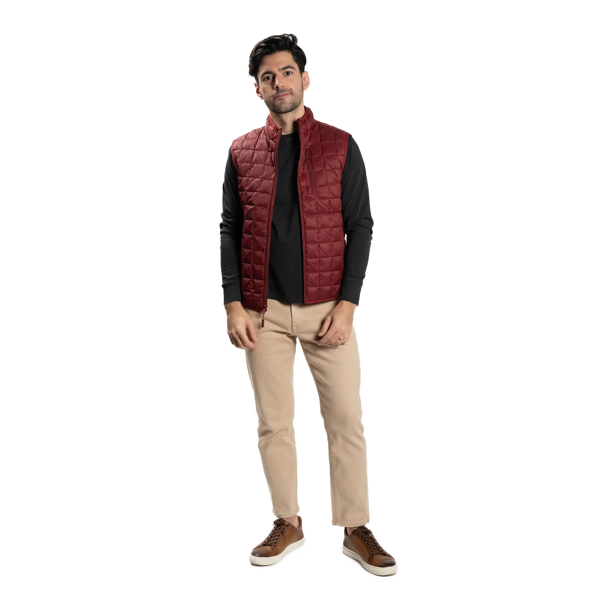 Lightweight Down Vest - Burgundy