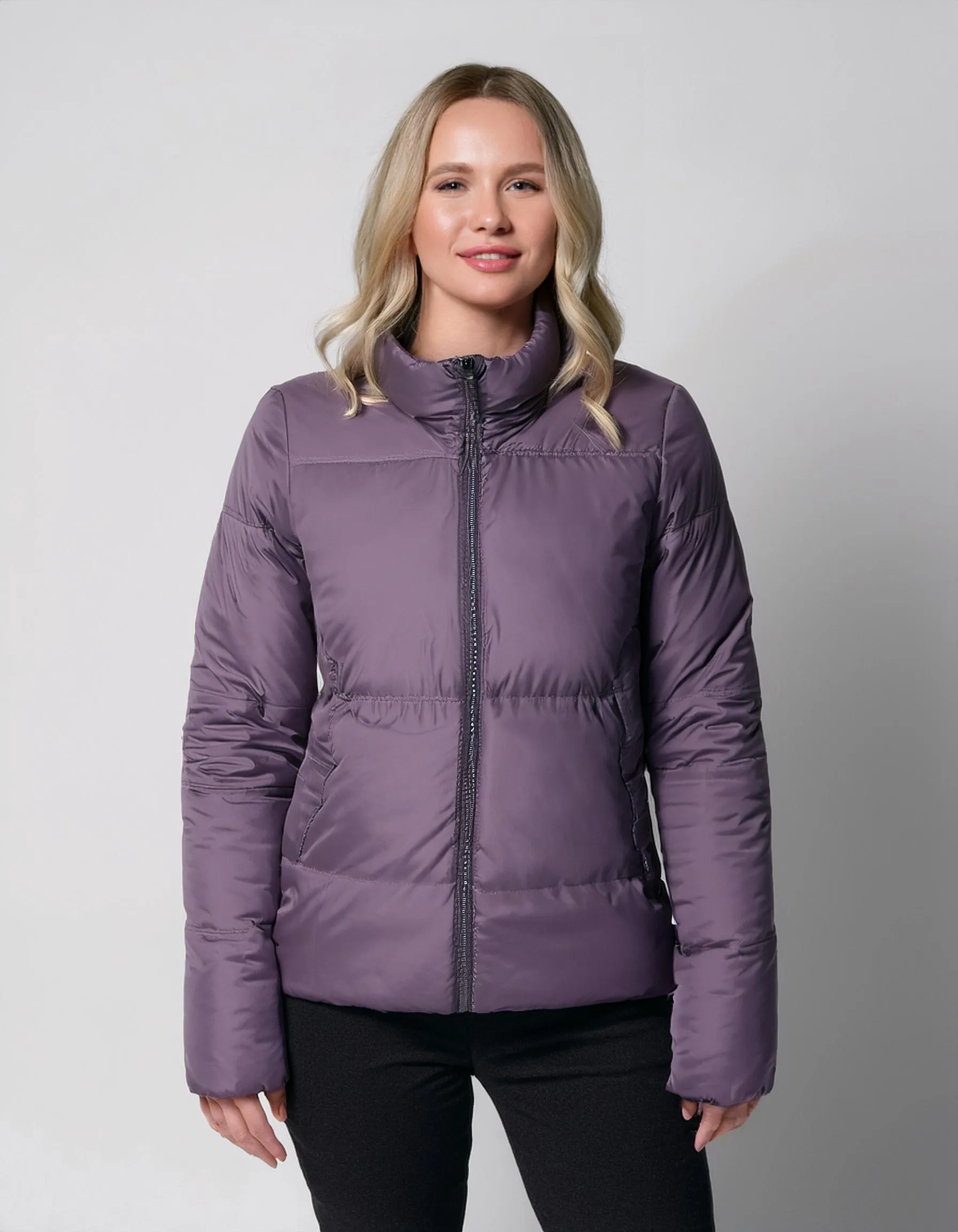 Lilac Zip-Up Puffer Jacket