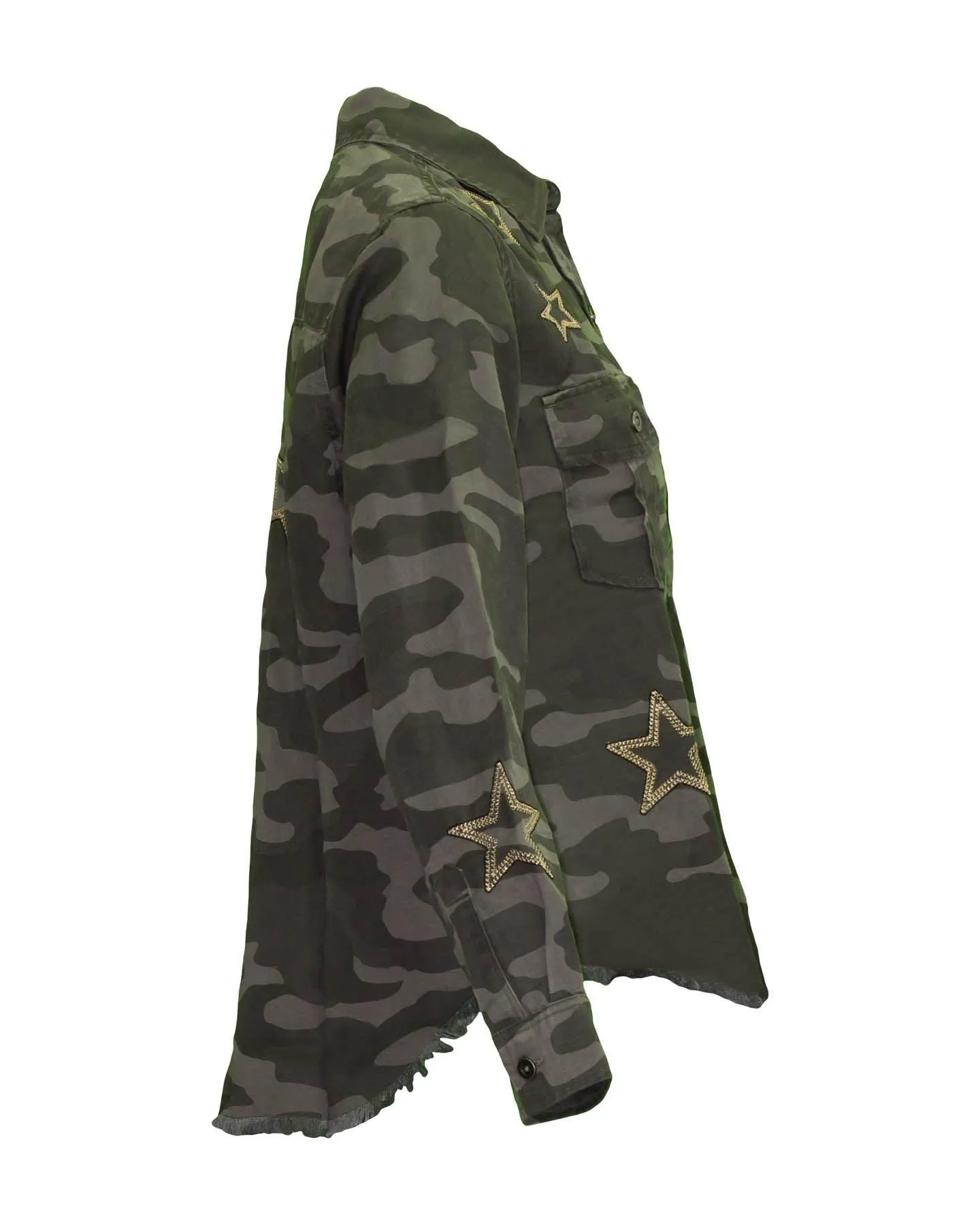 Loren Charcoal Camo Star Embroidery Jacket