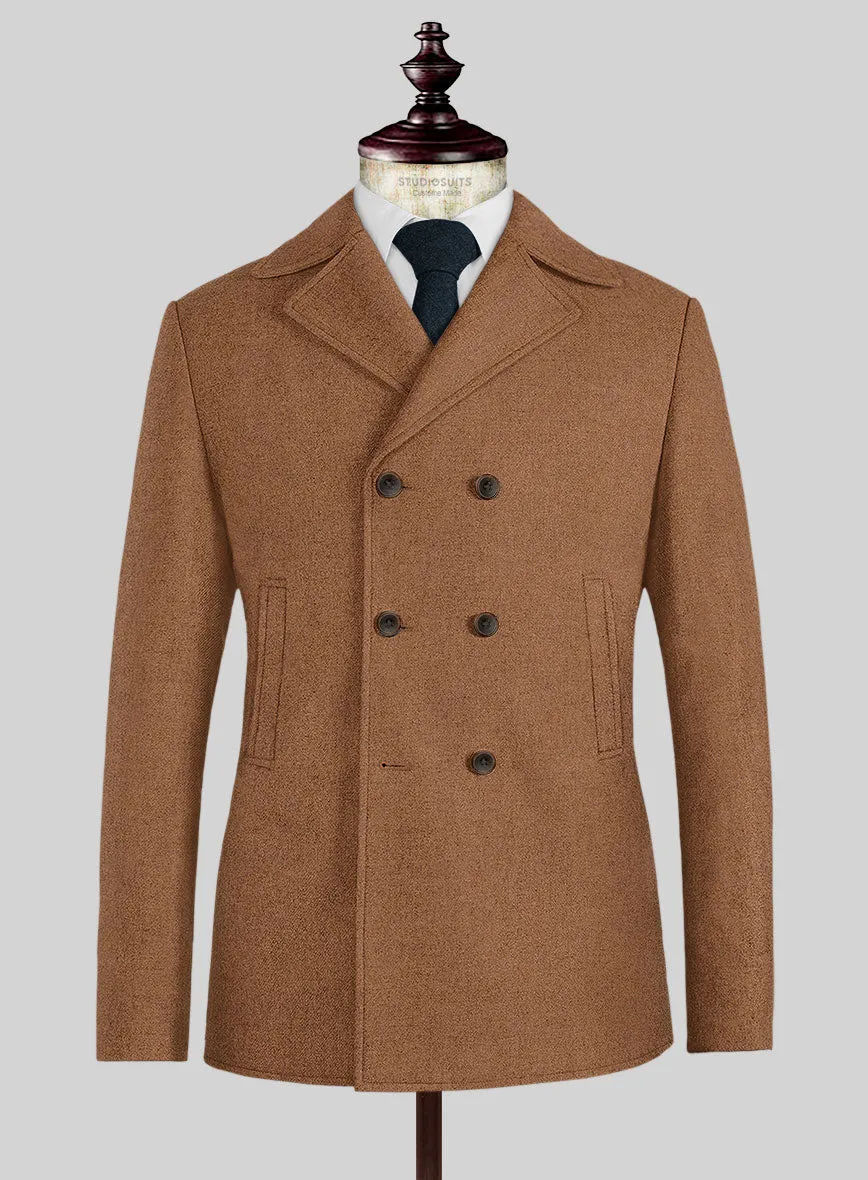 Naples Tobacco Tweed Pea Coat