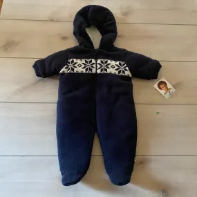 NWT Absorba Navy Snowflake Sweater Zipper Hooded Snowsuit