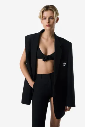 One-Arm Belted Pocket Tailored Jacket