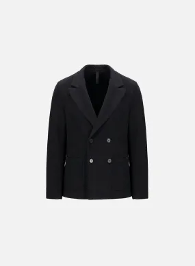 Peak lapel blazer tencel moleskin - Black