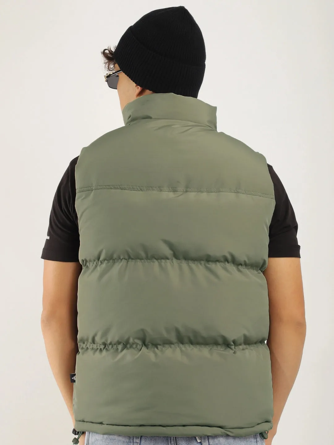 Quilted Gilet Cut Sleeves Umber Brown Puffer Jacket