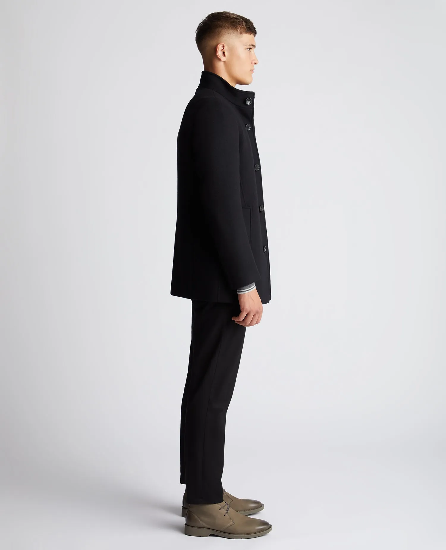 Remus Uomo Jonah Slim Fit Tailored Coat - Black