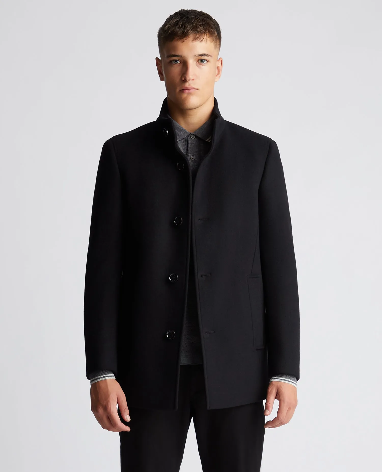 Remus Uomo Jonah Slim Fit Tailored Coat - Black