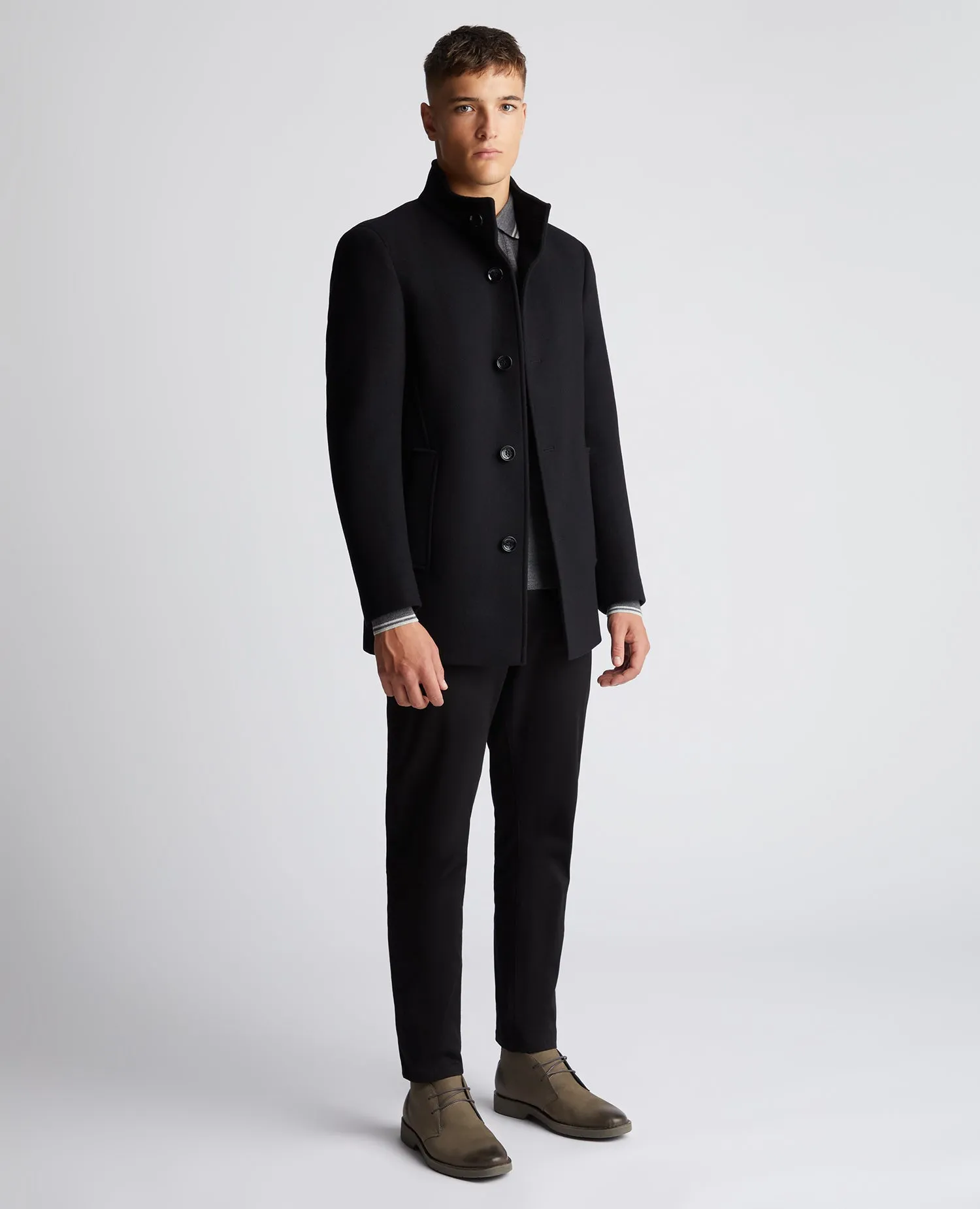 Remus Uomo Jonah Slim Fit Tailored Coat - Black