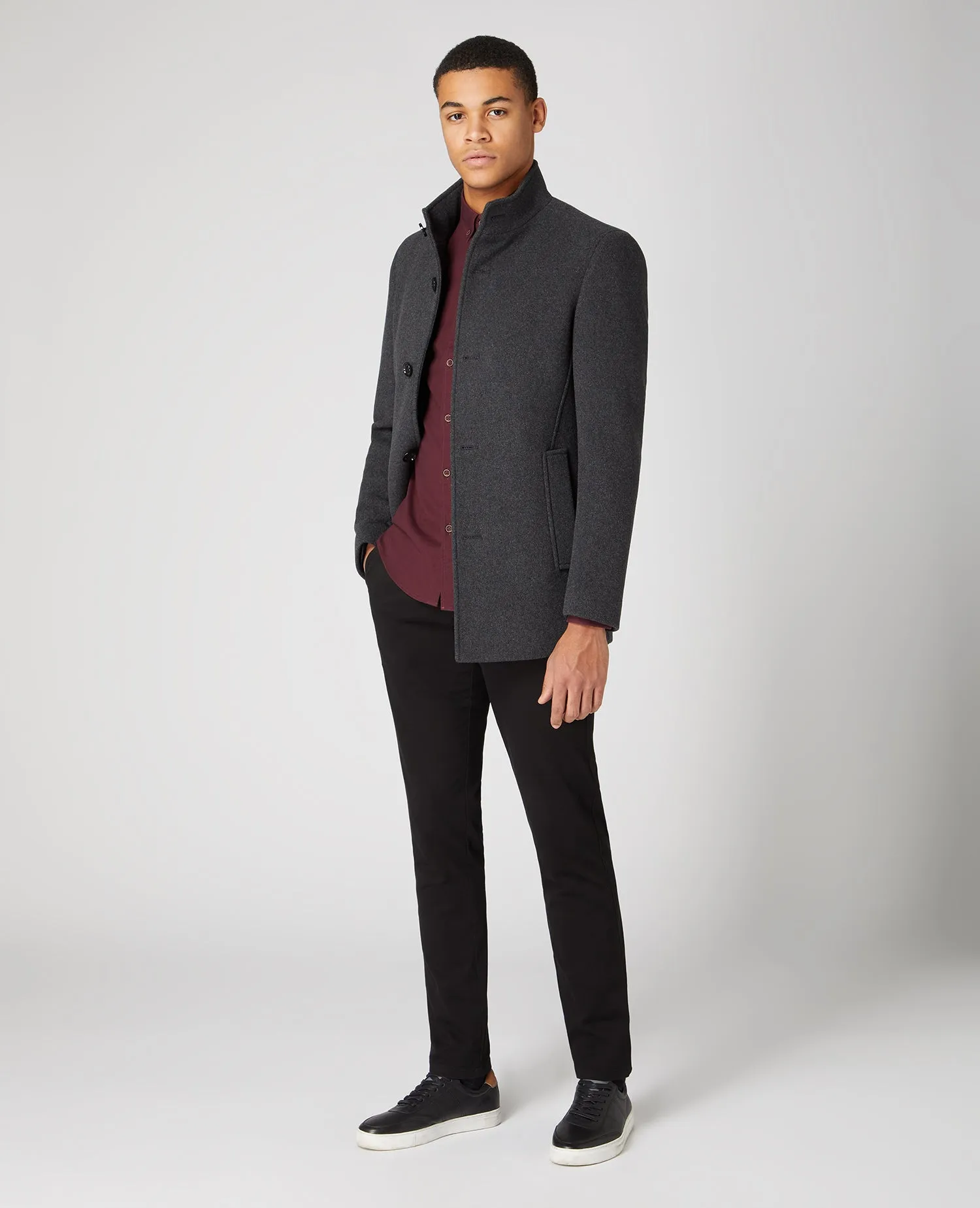 Remus Uomo Jonah Slim Fit Tailored Coat - Charcoal