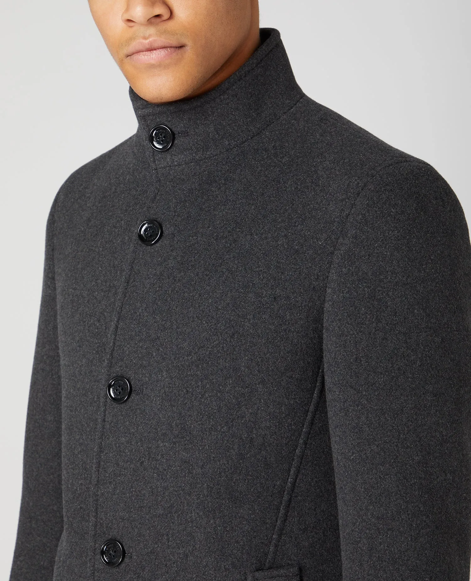 Remus Uomo Jonah Slim Fit Tailored Coat - Charcoal