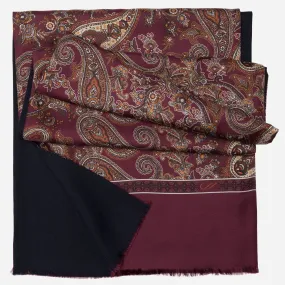 Venezia - Wool Backed Silk Scarf - Burgundy