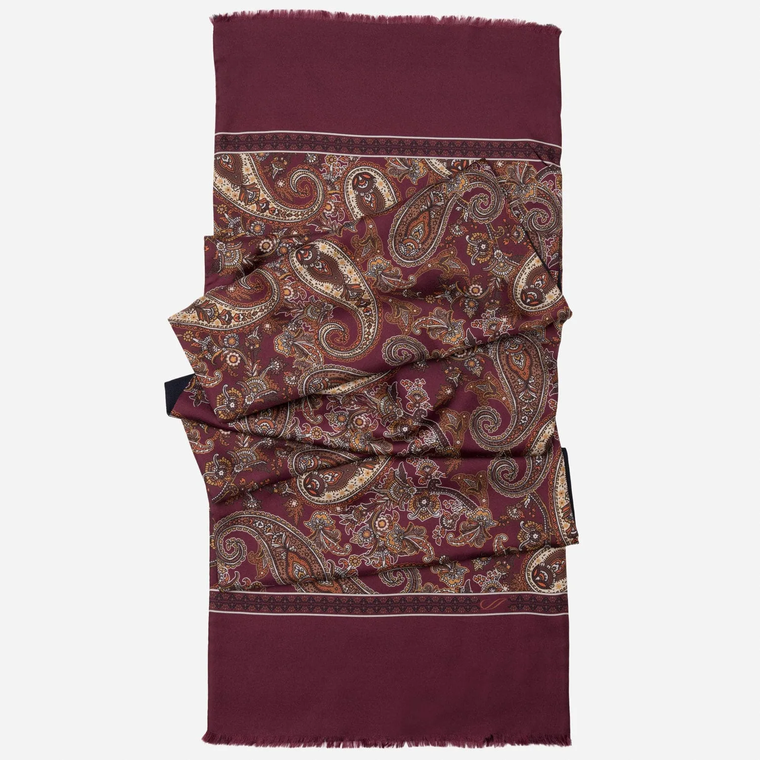 Venezia - Wool Backed Silk Scarf - Burgundy