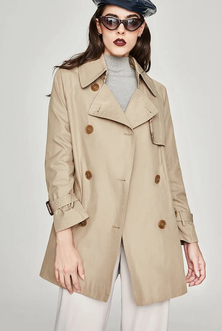 Waterproof Belted Short Trench Coat