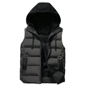 Waterproof Warm Sleeveless Fashion Hooded Casual Winter Vest