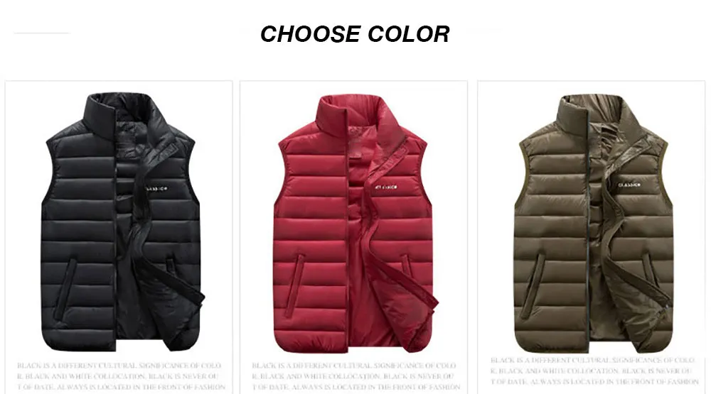 Winter Men's Sleeveless Plus Big Size Black Vest Autumn Casual Warm Thick Coats Cotton-Padded Work Men Waistcoat Vest Jacket