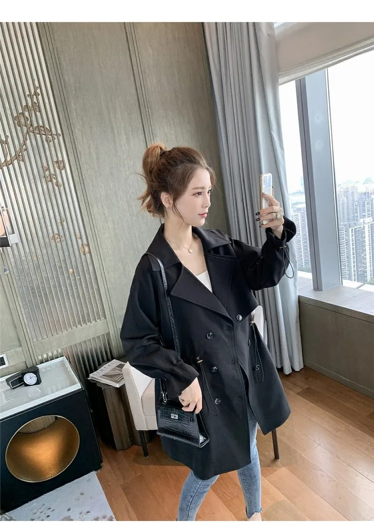 Wjczt Women Windbreaker Spring Autumn Classic Trench Coat Casual Thin Female Overcoat Long Coat Female Slim Outwear Coats