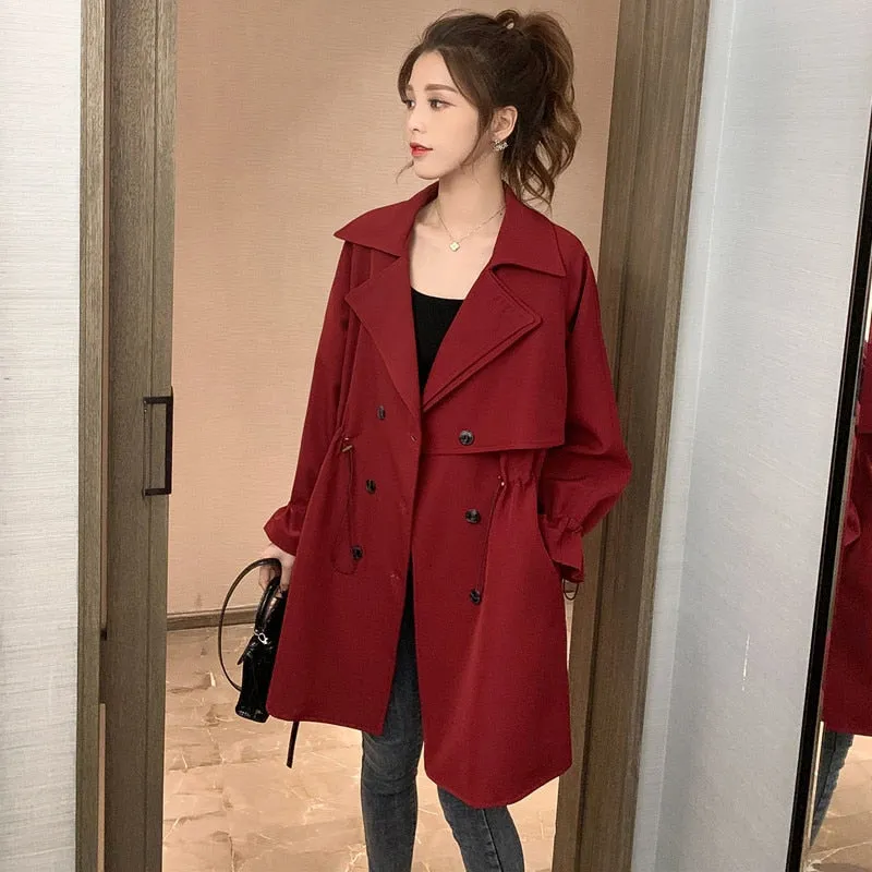 Wjczt Women Windbreaker Spring Autumn Classic Trench Coat Casual Thin Female Overcoat Long Coat Female Slim Outwear Coats