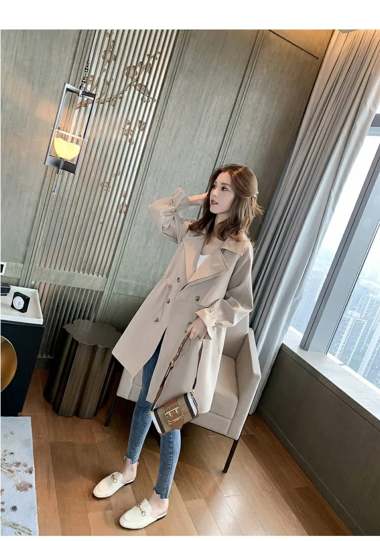 Wjczt Women Windbreaker Spring Autumn Classic Trench Coat Casual Thin Female Overcoat Long Coat Female Slim Outwear Coats