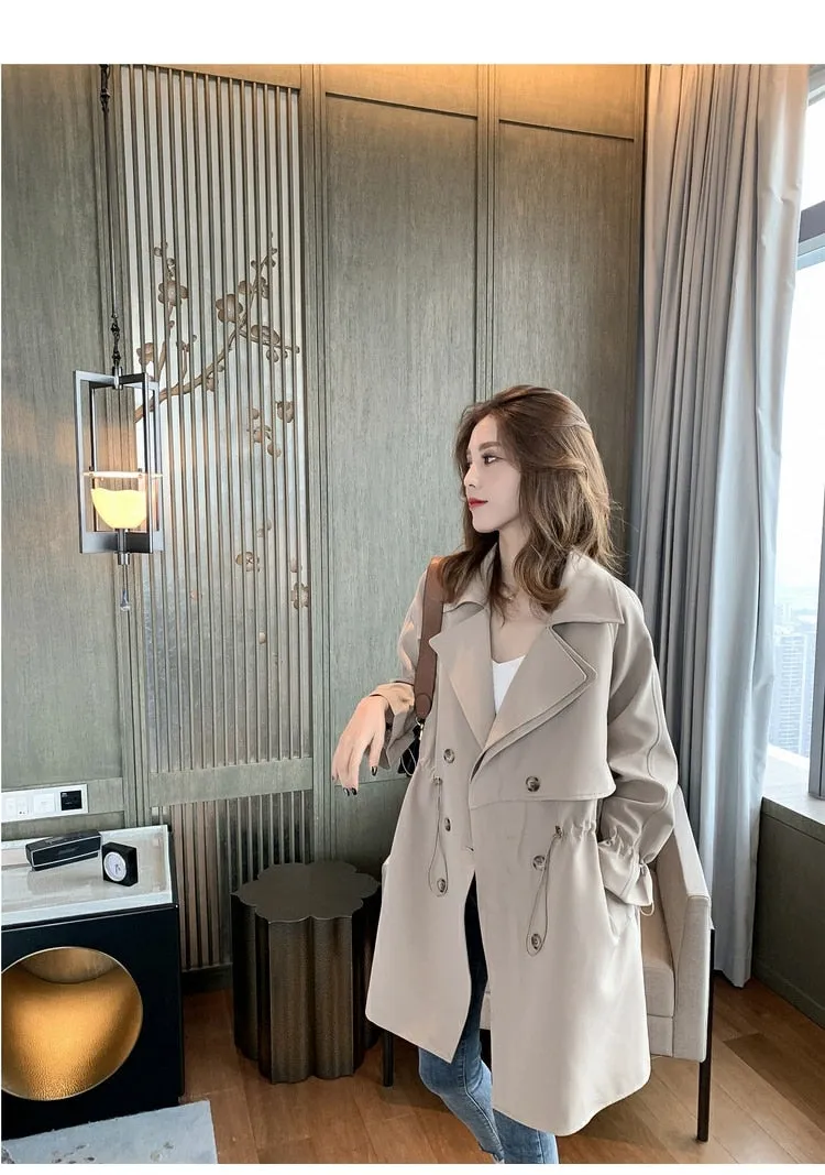 Wjczt Women Windbreaker Spring Autumn Classic Trench Coat Casual Thin Female Overcoat Long Coat Female Slim Outwear Coats