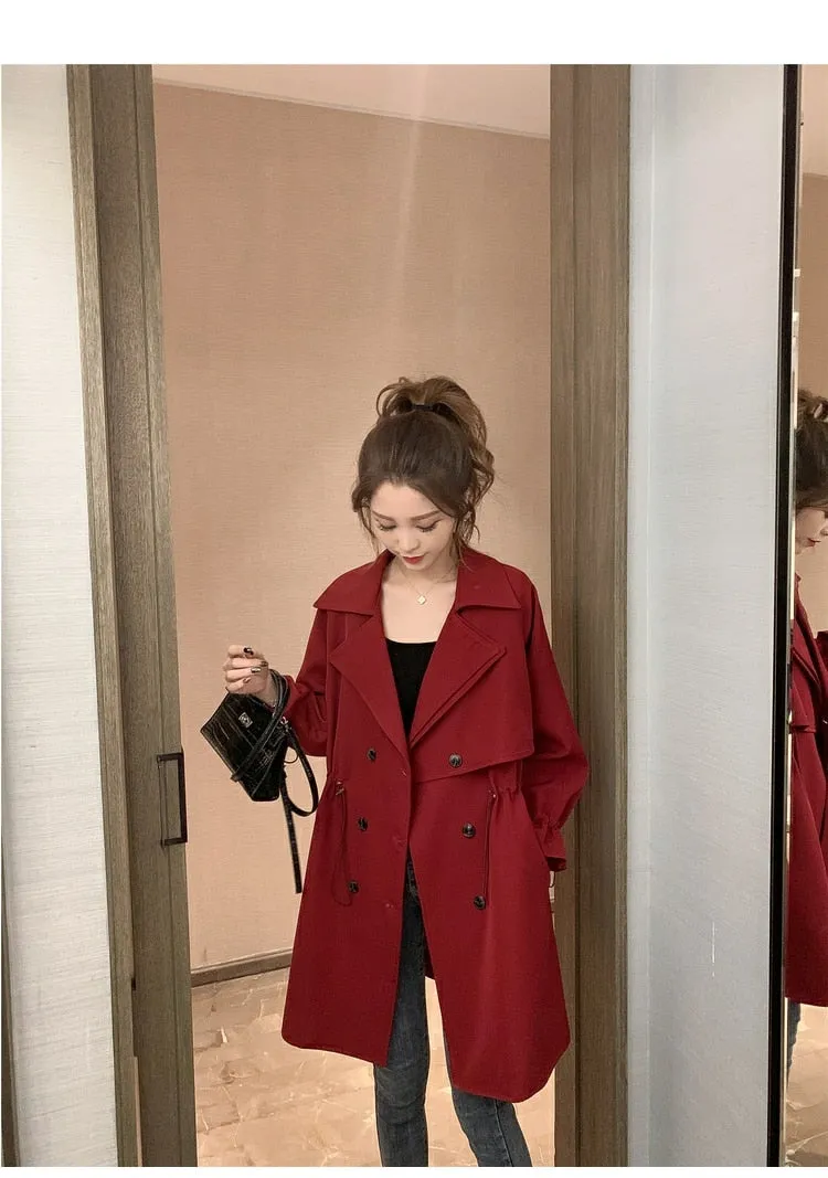 Wjczt Women Windbreaker Spring Autumn Classic Trench Coat Casual Thin Female Overcoat Long Coat Female Slim Outwear Coats