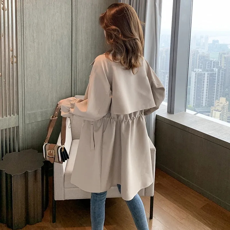 Wjczt Women Windbreaker Spring Autumn Classic Trench Coat Casual Thin Female Overcoat Long Coat Female Slim Outwear Coats