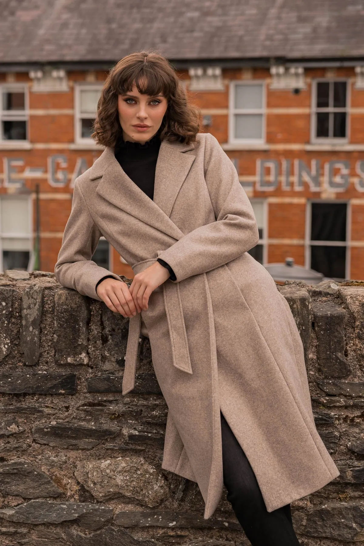 Wrap Coat in Camel