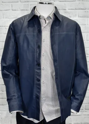 ZM3393 Navy Washed Dean Leather